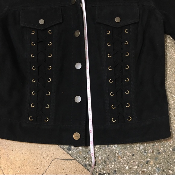 Lucky brand black suede lace up jacket - Picture 5 of 9